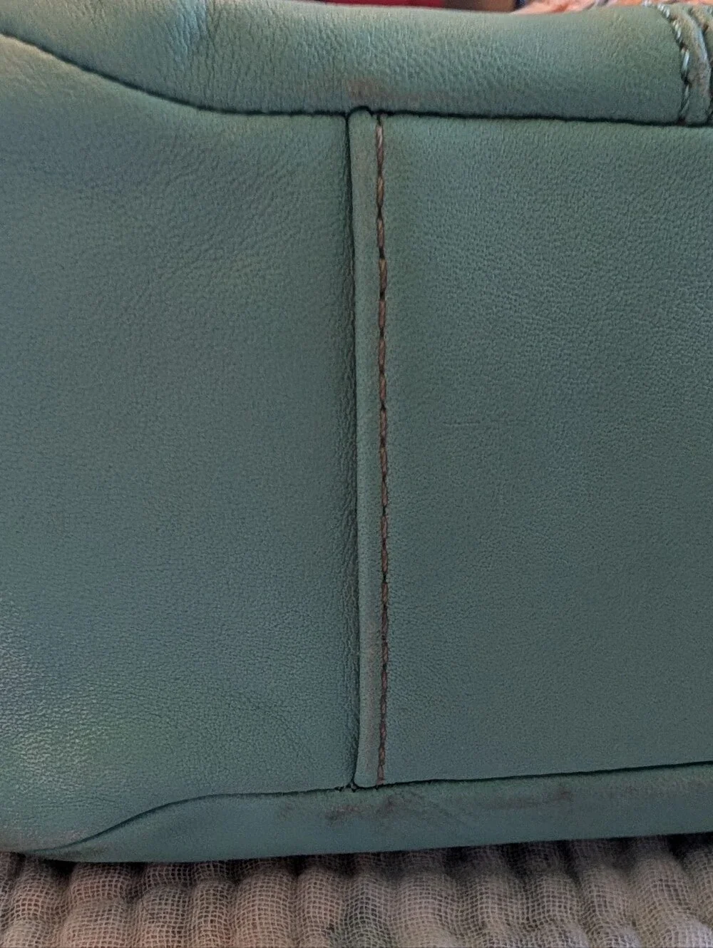 COACH Leather Gallery Bag with Double Straps In Lagoon Blue